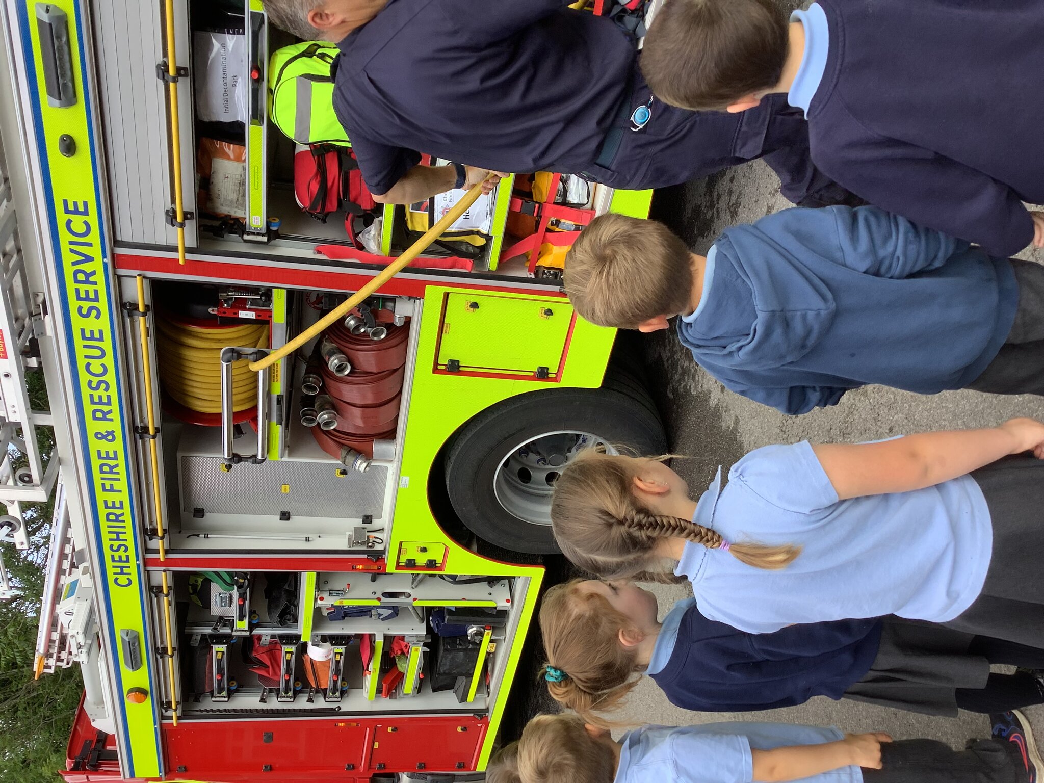 Image of Reception enjoy a visit from Cheshire Fire and Rescue.